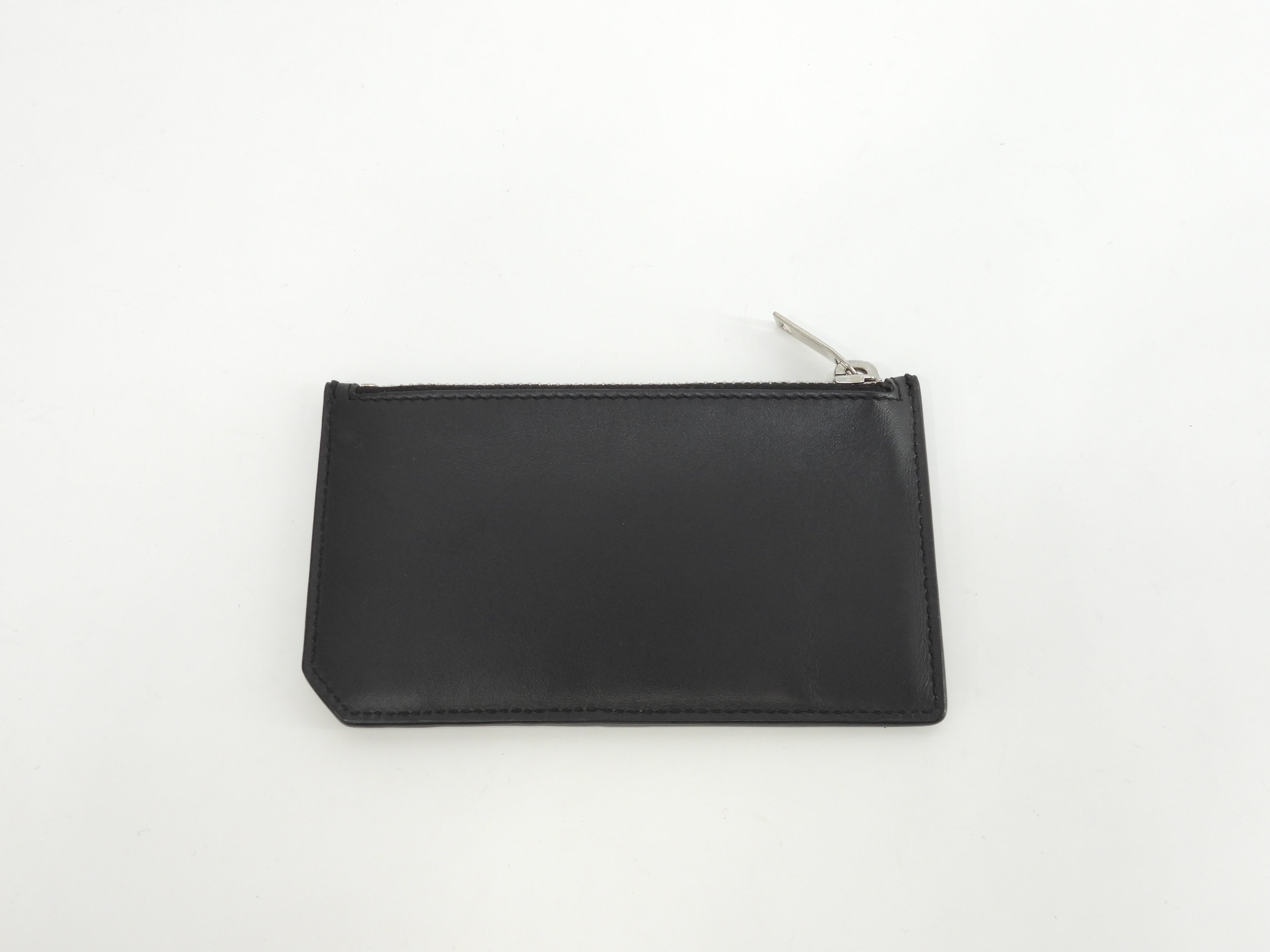 Portamonete Saint Laurent con scomparto per carte di credito YSL in pelle nera con teschio@ 79