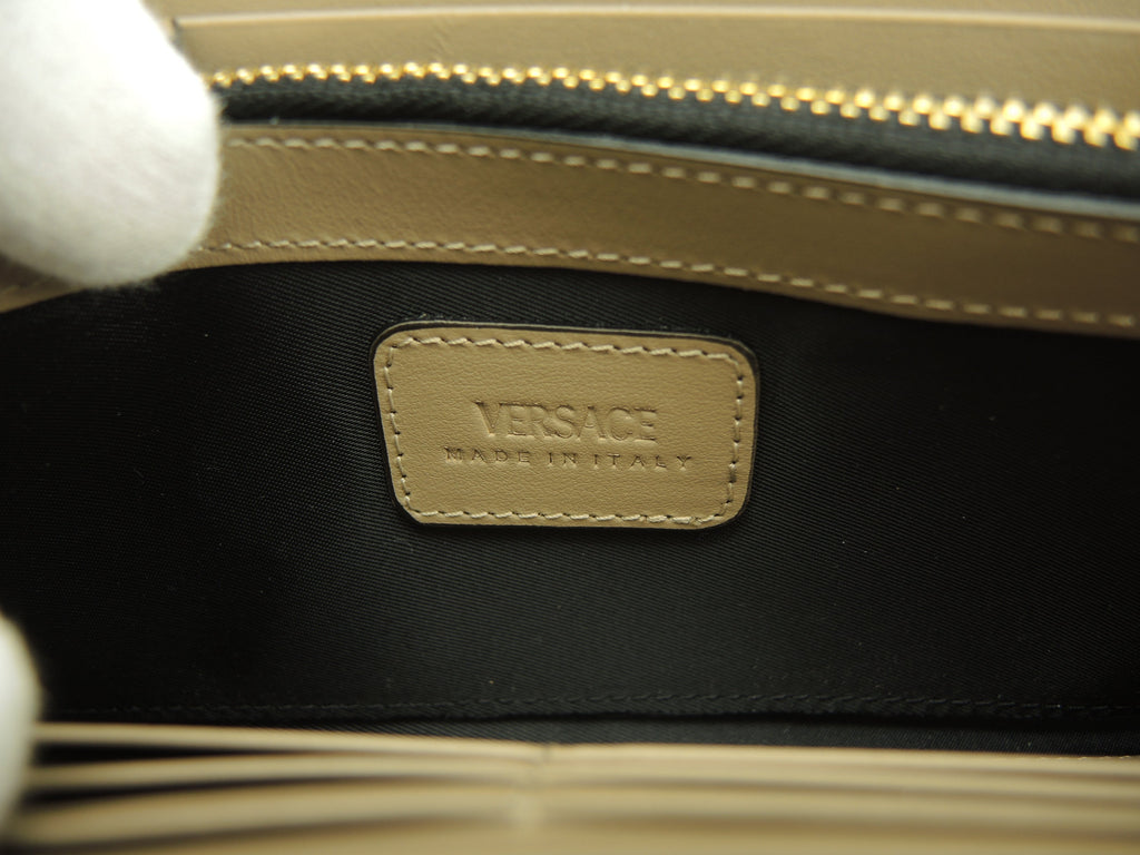 Versace Portafoglio lungo Medusa in pelle grigia con cerniera perimetrale nuovo@ 12