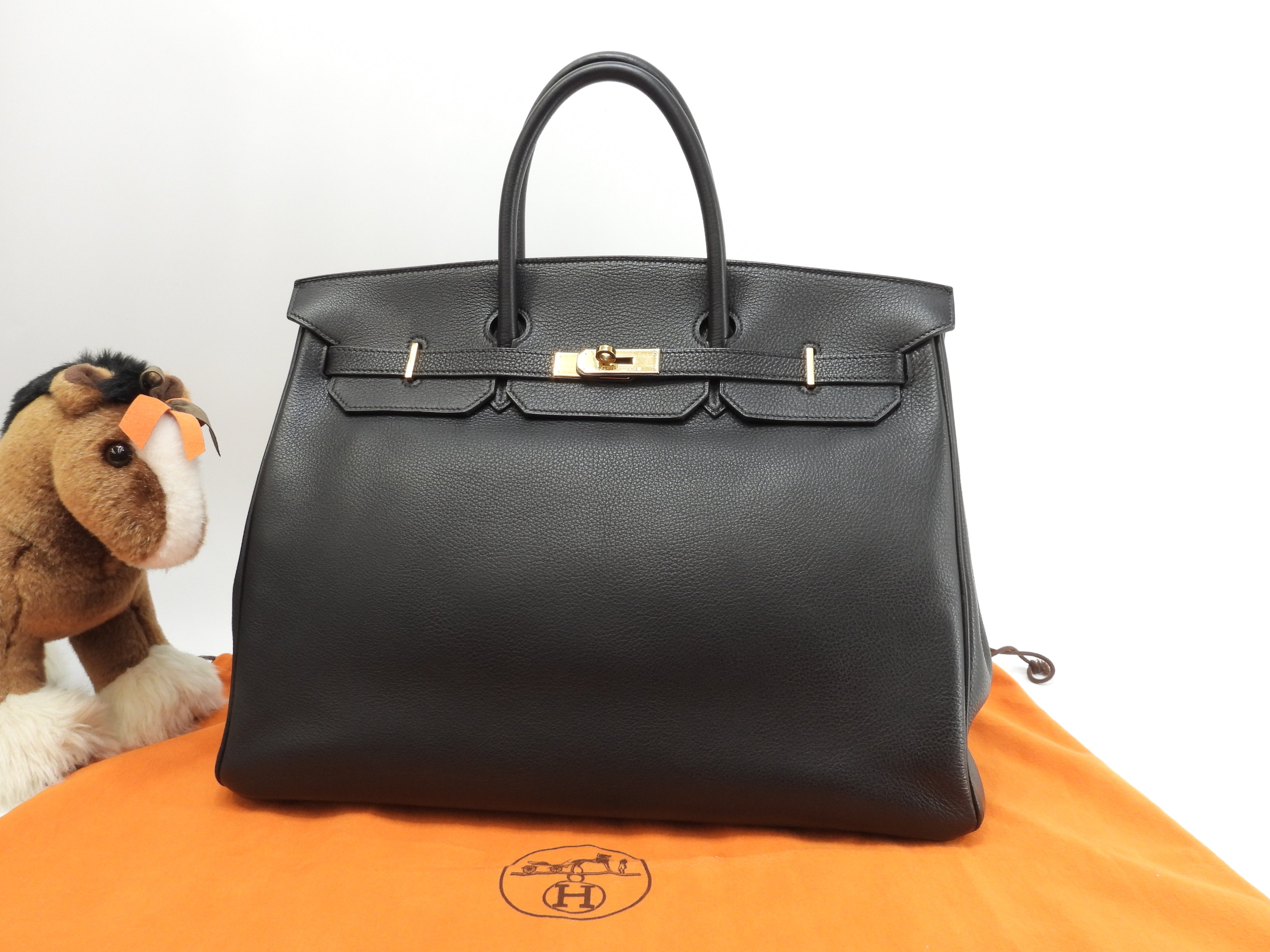 エルメス バーキン40 トゴ黒 ゴールド金具 メンズハンドバッグ トートバッグ 美品@□C 2