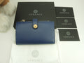Versace Portafoglio compatto Medusa in pelle blu Nuovo con scatola @ 3