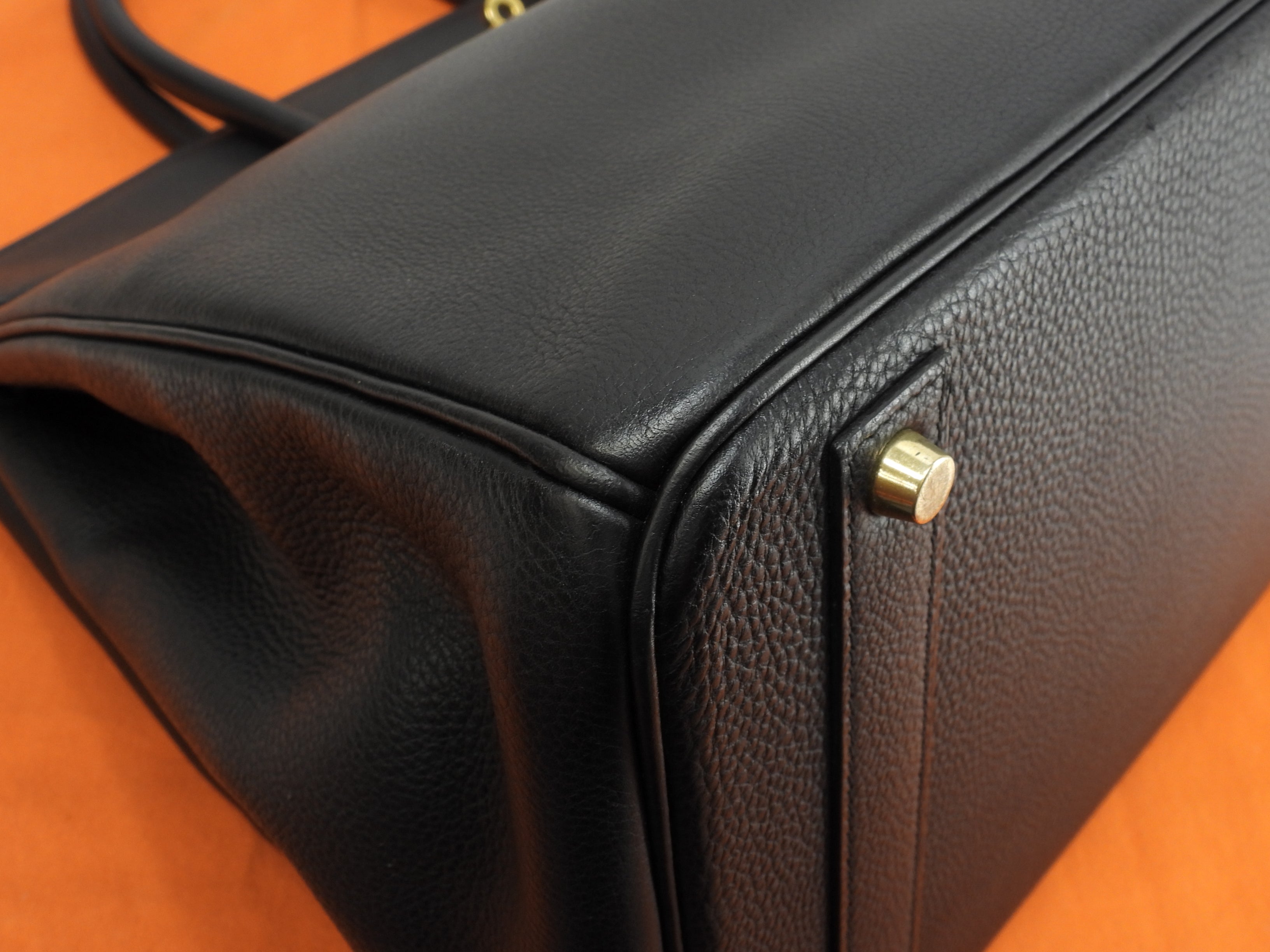 エルメス バーキン40 トゴ黒 ゴールド金具 メンズハンドバッグ トートバッグ 美品@□C 2