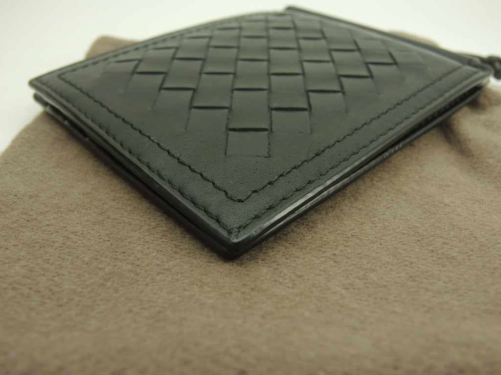 Bottega Veneta - Portafoglio con clip portabanconote, in pelle nera Intrecciato, scomparti per carte di credito e banconote @S01964108H