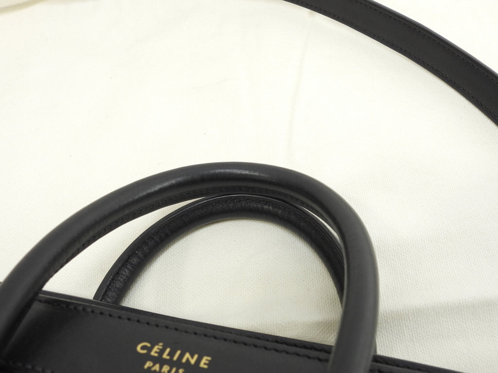 Celine Luggage Nano in pelle tortora, nero, kaki, pochette, mini borsa a mano, borsa a tracolla @ 342
