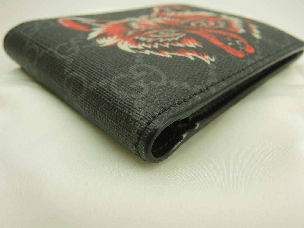 グッチ 2折財布 ウルフ GG黒 メンズ コンパクトウォレット 美品@ 3