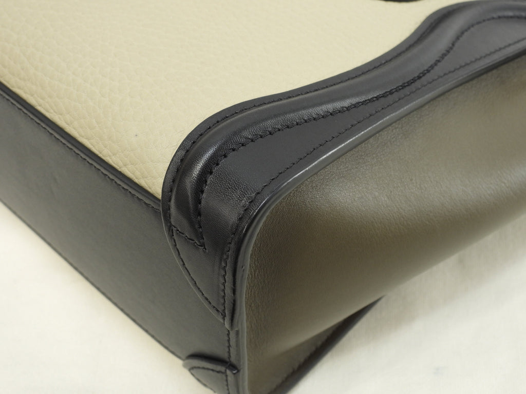 Celine Luggage Nano in pelle tortora, nero, kaki, pochette, mini borsa a mano, borsa a tracolla @ 342