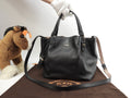 Tod's Mini Tote Bag in pelle nera, con tracolla, borsa a mano in ottime condizioni@4B33
