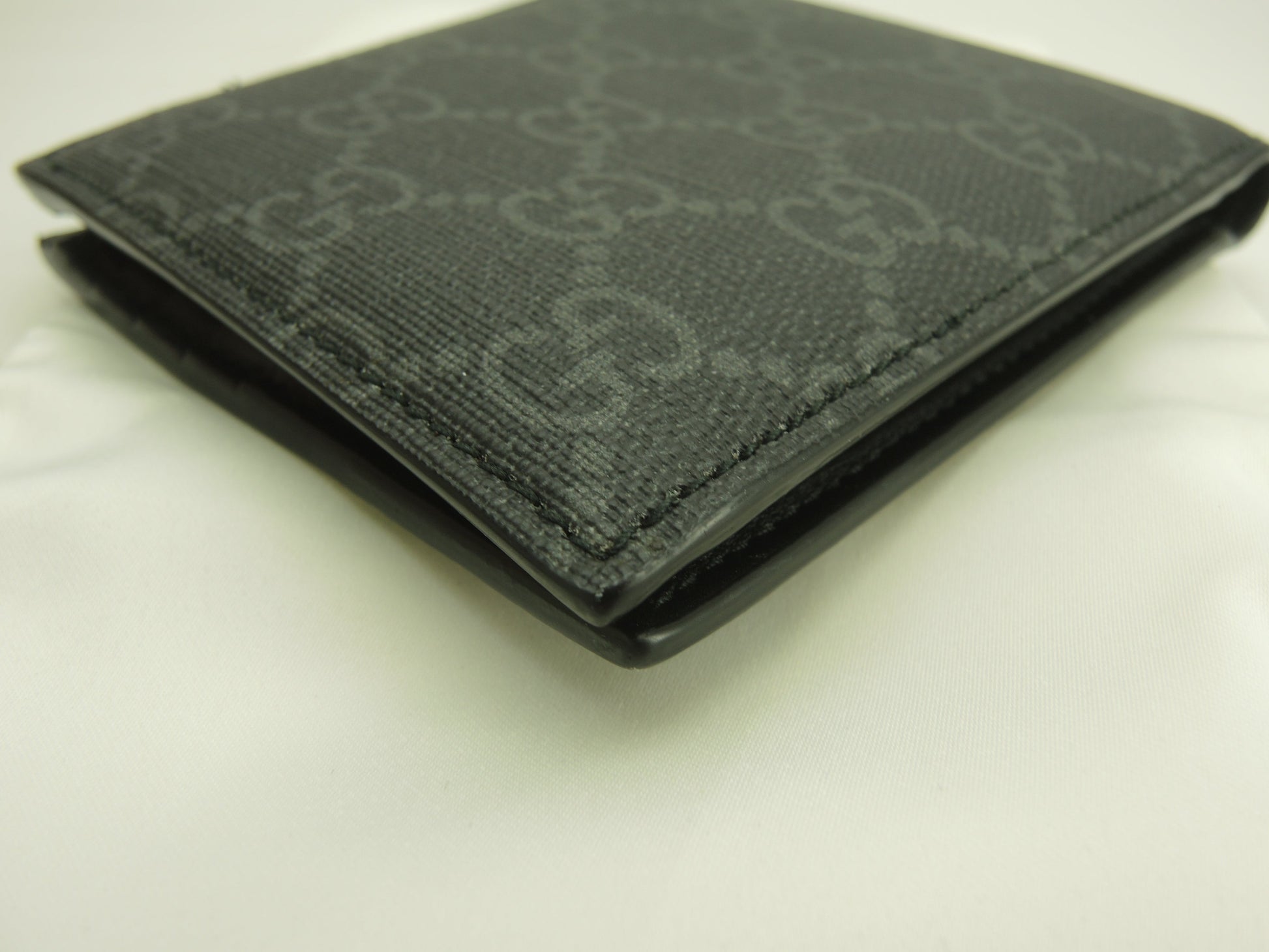 グッチ 2折財布 ウルフ GG黒 メンズ コンパクトウォレット 美品@ 3