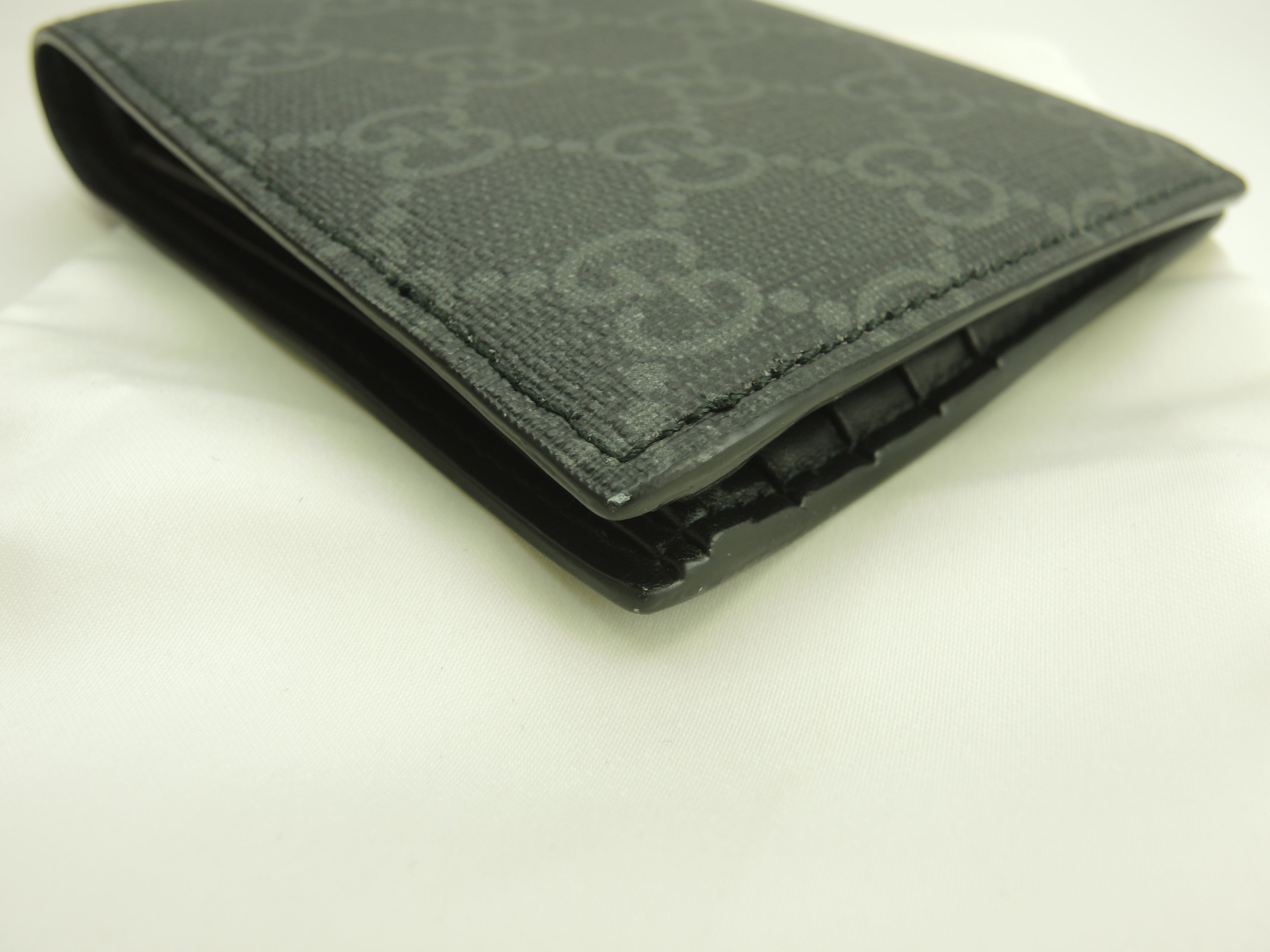 グッチ 2折財布 ウルフ GG黒 メンズ コンパクトウォレット 美品@ 3