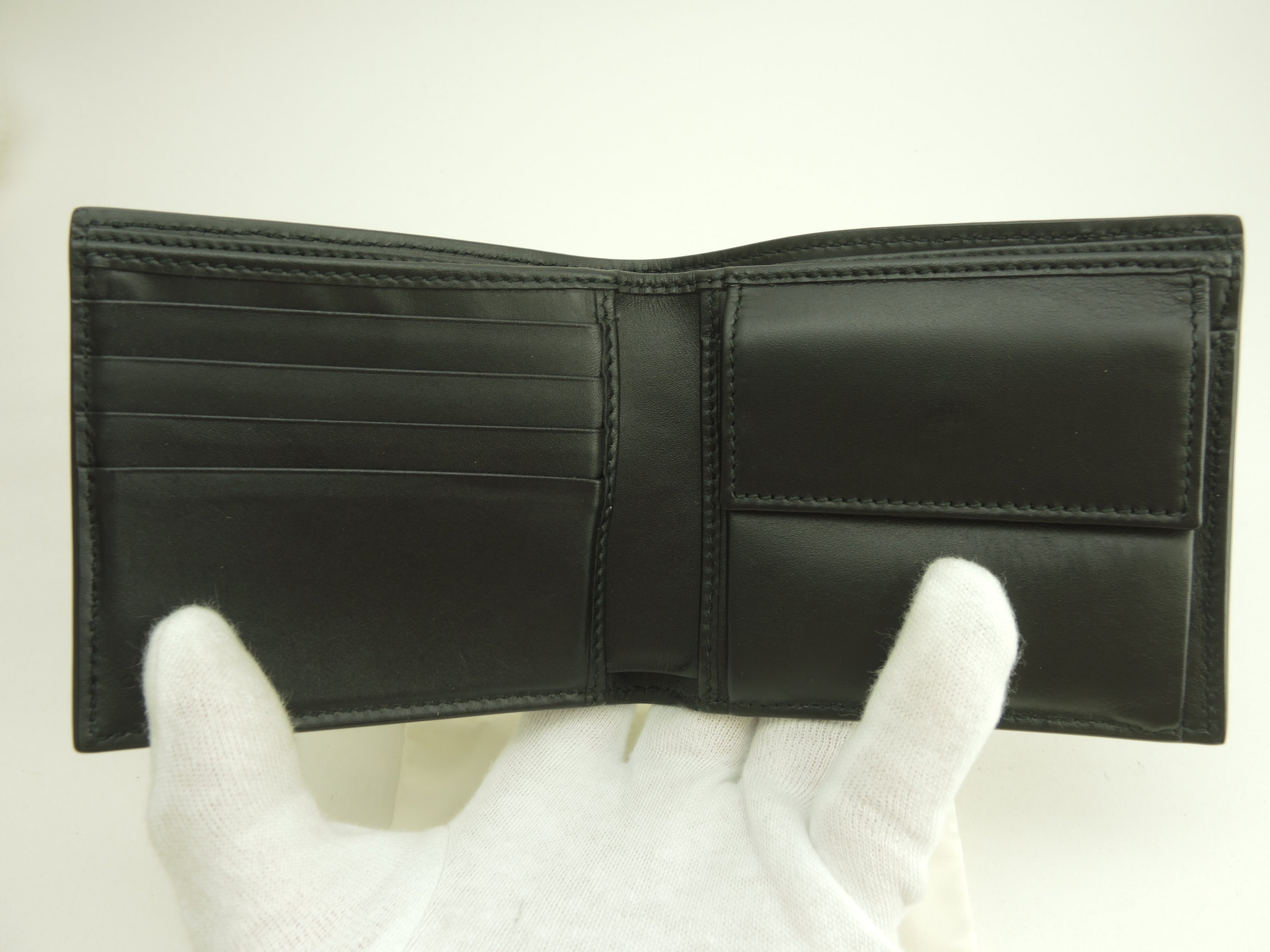 グッチ 2折財布 ウルフ GG黒 メンズ コンパクトウォレット 美品@ 3