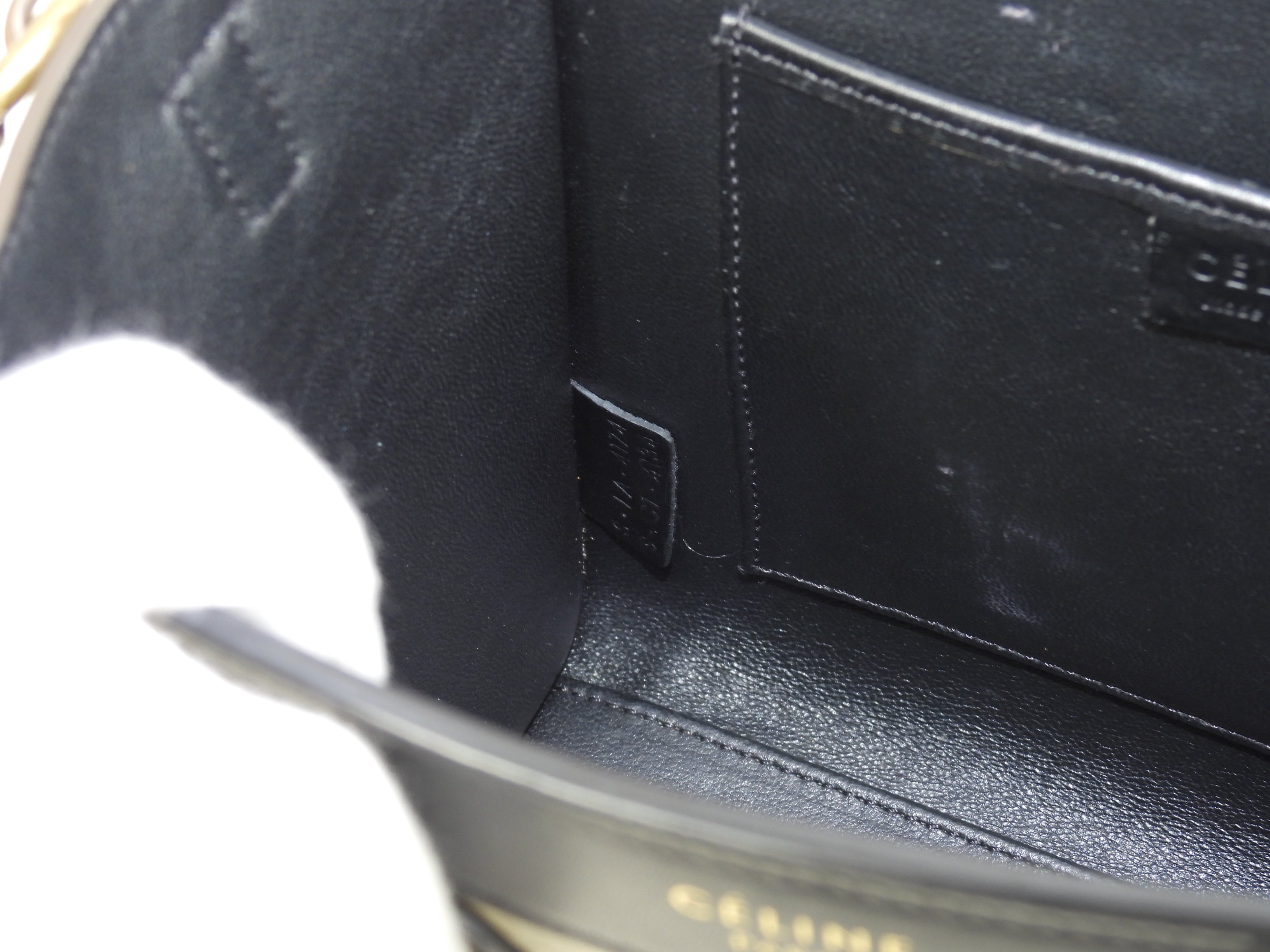 Celine Luggage Nano in pelle tortora, nero, kaki, pochette, mini borsa a mano, borsa a tracolla @ 342