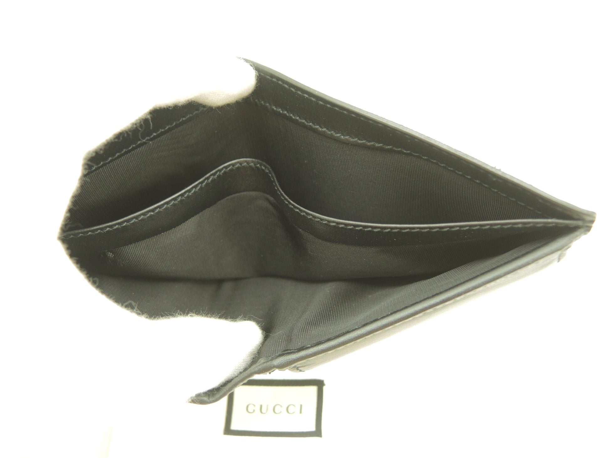 グッチ 2折財布 ウルフ GG黒 メンズ コンパクトウォレット 美品@ 3