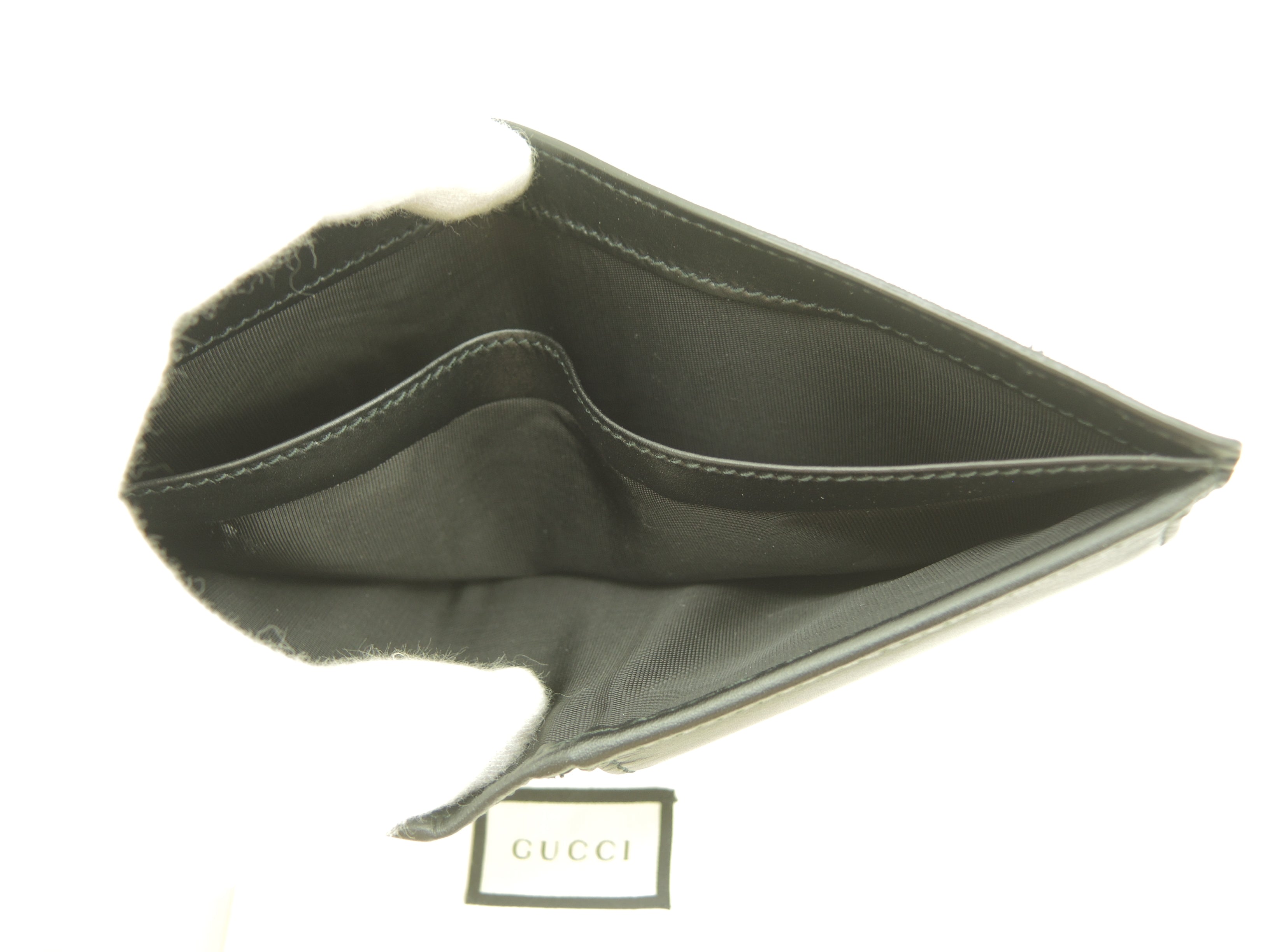 グッチ 2折財布 ウルフ GG黒 メンズ コンパクトウォレット 美品@ 3