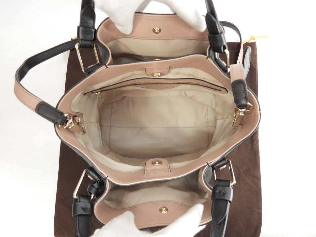 Tod's Mini Tote Bag in pelle nera, con tracolla, borsa a mano in ottime condizioni@4B33