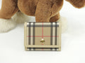 Burberry portafoglio compatto a tre ante in PVC/pelle con motivo check, portafoglio piccolo, come nuovo@POPELFI071SEB