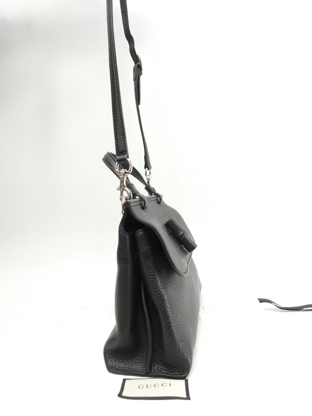 Gucci Daily PM Bambù pelle nera borsa a mano con tracolla staccabile, pochette, a spalla (indossabile anche a tracolla), pari al nuovo @ 15