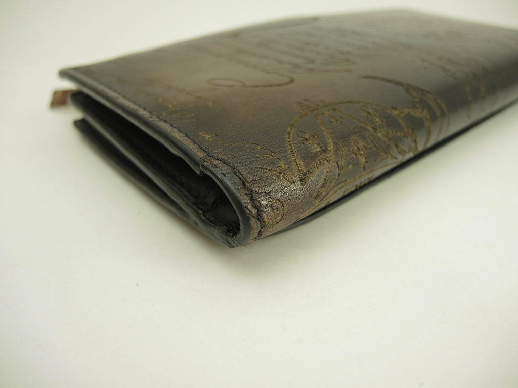 Berluti Portafoglio lungo Neo Santal Calligrafia marrone/nero, portafoglio lungo a 2 ante@E0230