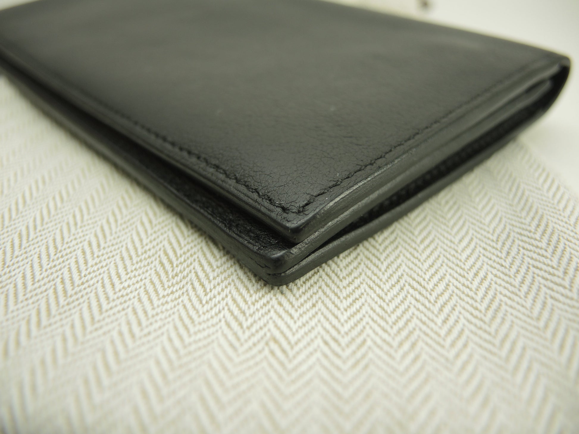 エルメス シチズンツイルロング スイフトレザー 黒 ロングウォレット 2折長財布@C
