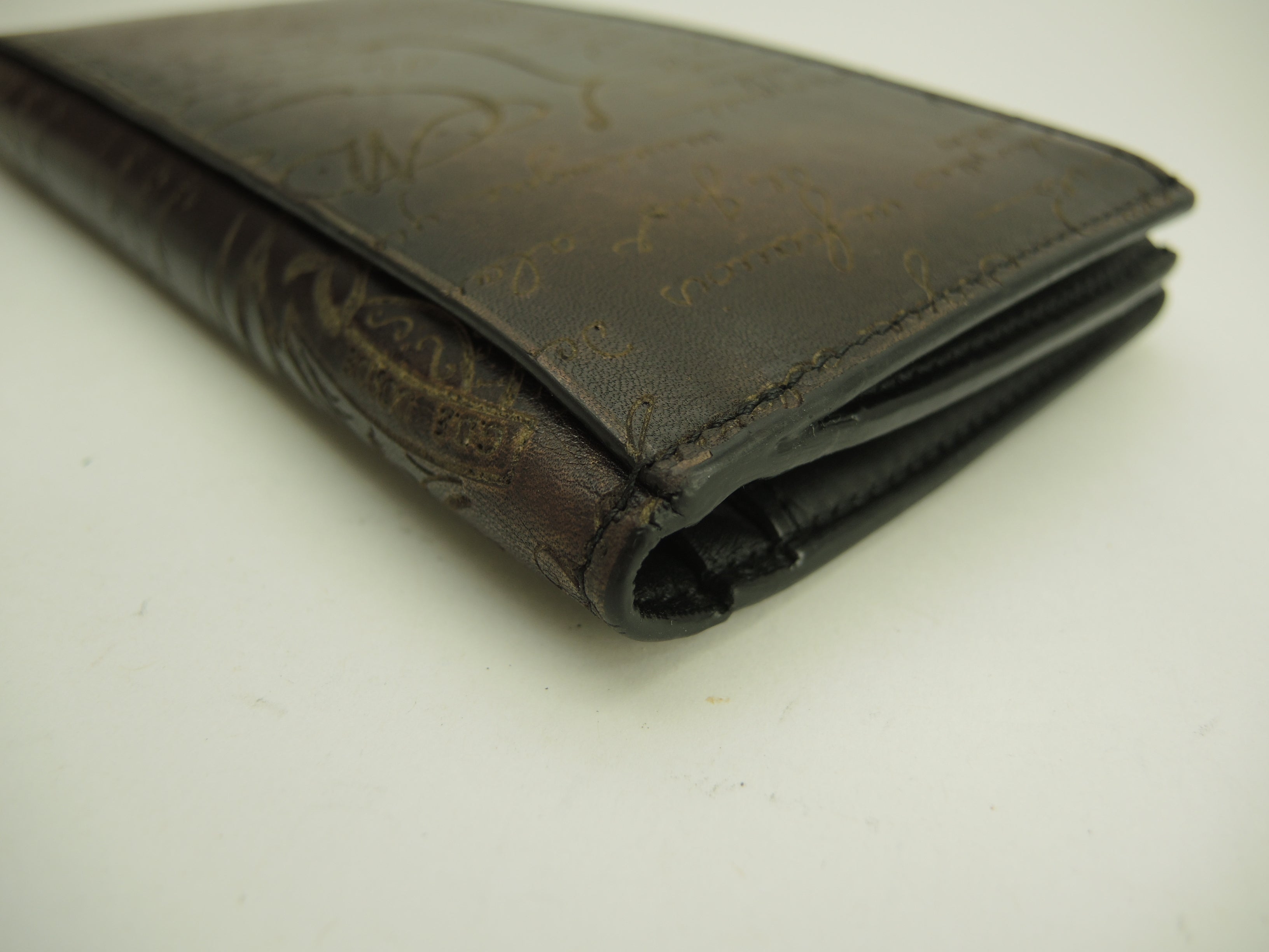 Berluti Portafoglio lungo Neo Santal Calligrafia marrone/nero, portafoglio lungo a 2 ante@E0230