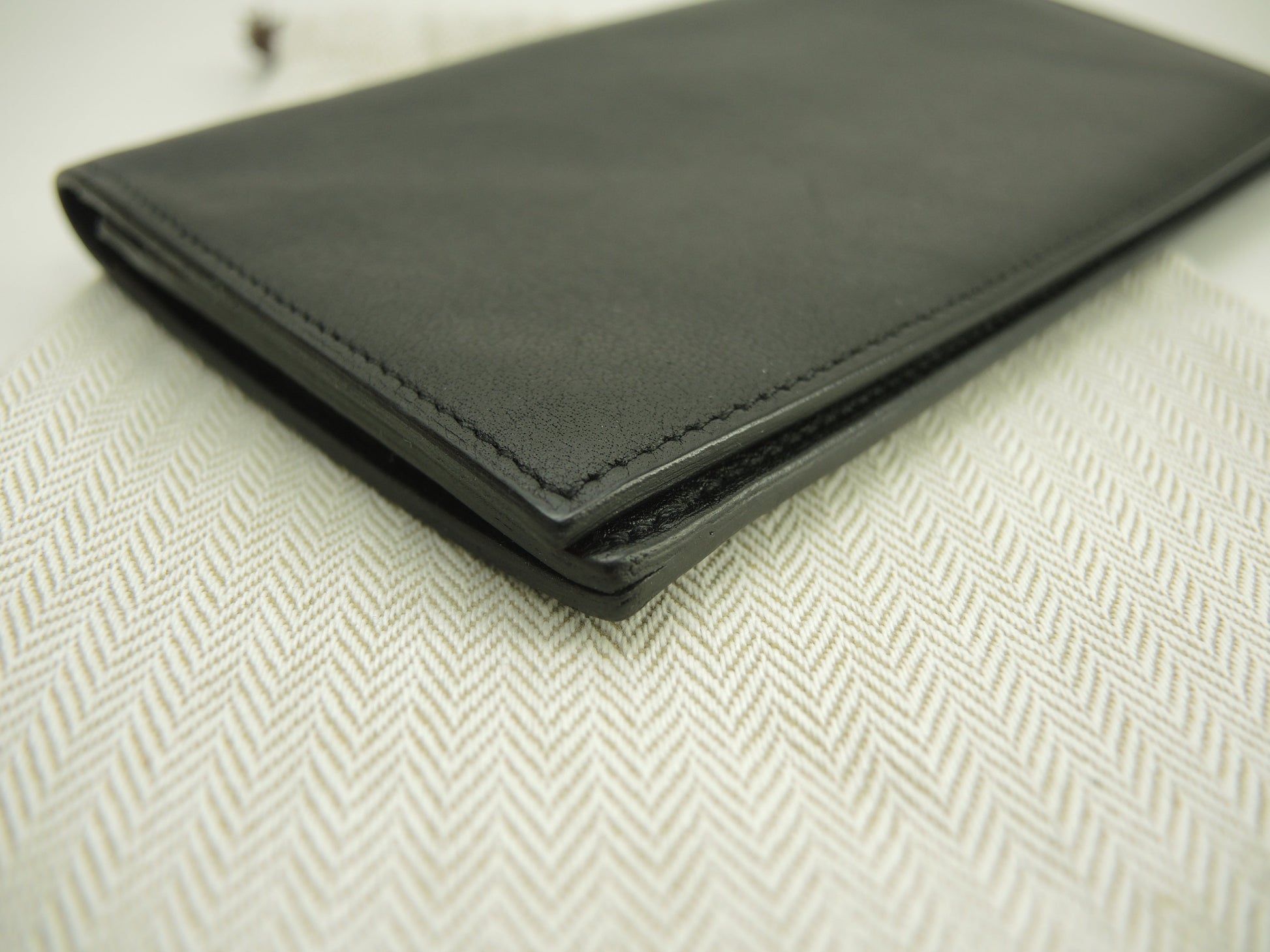エルメス シチズンツイルロング スイフトレザー 黒 ロングウォレット 2折長財布@C