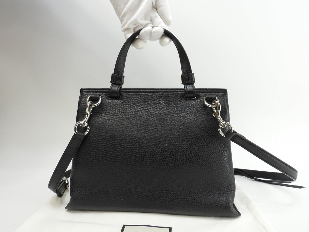 Gucci Daily PM Bambù pelle nera borsa a mano con tracolla staccabile, pochette, a spalla (indossabile anche a tracolla), pari al nuovo @ 15