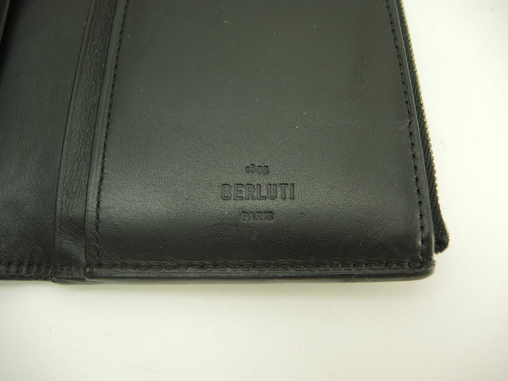 Berluti Portafoglio lungo Neo Santal Calligrafia marrone/nero, portafoglio lungo a 2 ante@E0230