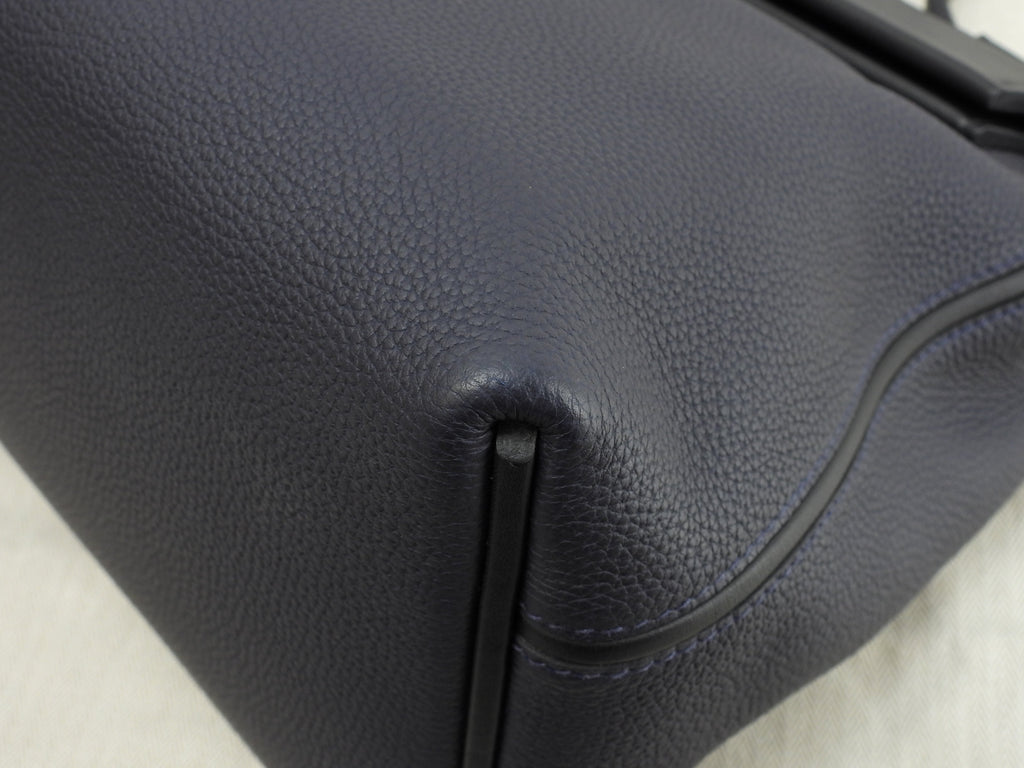Hermès Sac à Dépêches 35 Togo Blu Notte Borsa a mano hardware argento condizioni eccellenti@C 2
