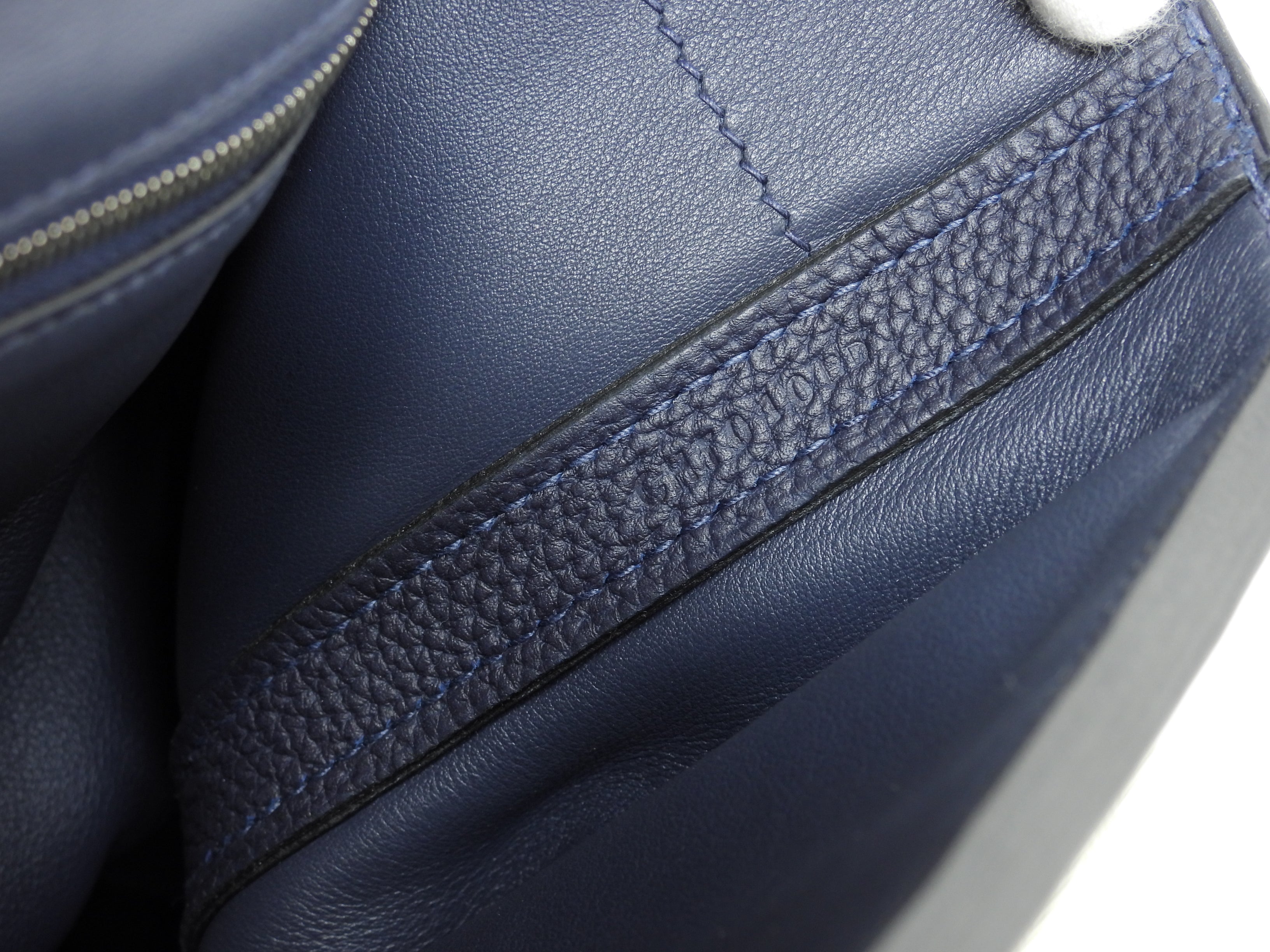 Hermès Sac à Dépêches 35 Togo Blu Notte Borsa a mano hardware argento condizioni eccellenti@C 2