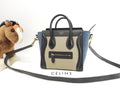Celine Luggage Nano in pelle grigio nero blu borsa pochette mini a tracolla@S-CU-4195