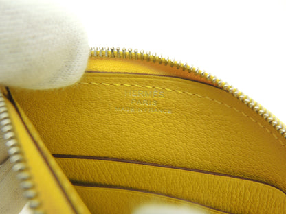 Hermès Paddock Wallet Chèvre Giallo/Bianco Portamonete Porta Carte Mai Usato@U 8