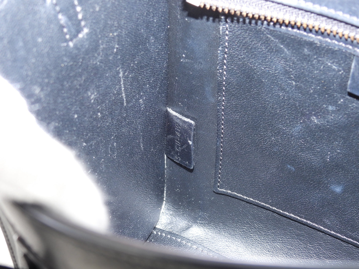 Celine Luggage Nano in pelle grigio nero blu borsa pochette mini a tracolla@S-CU-4195