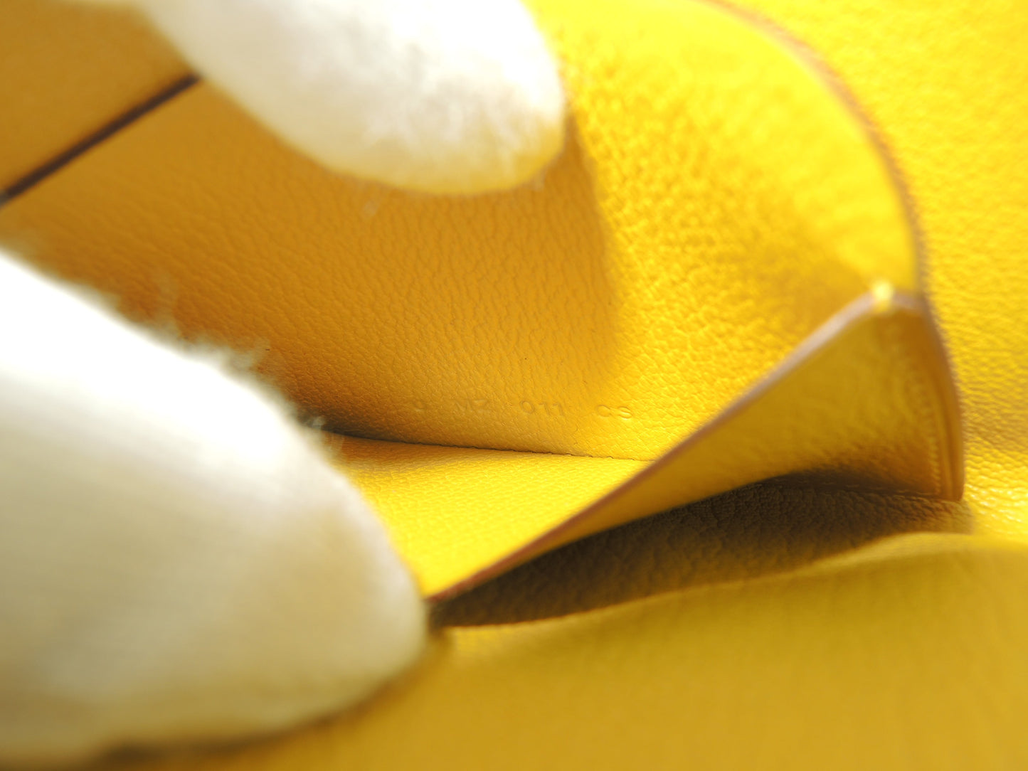 Hermès Paddock Wallet Chèvre Giallo/Bianco Portamonete Porta Carte Mai Usato@U 8