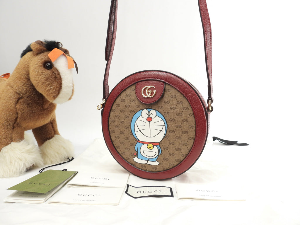 Gucci Pochette Doraemon Micro GG Marrone Rosso Borsa a tracolla come nuova @ 5