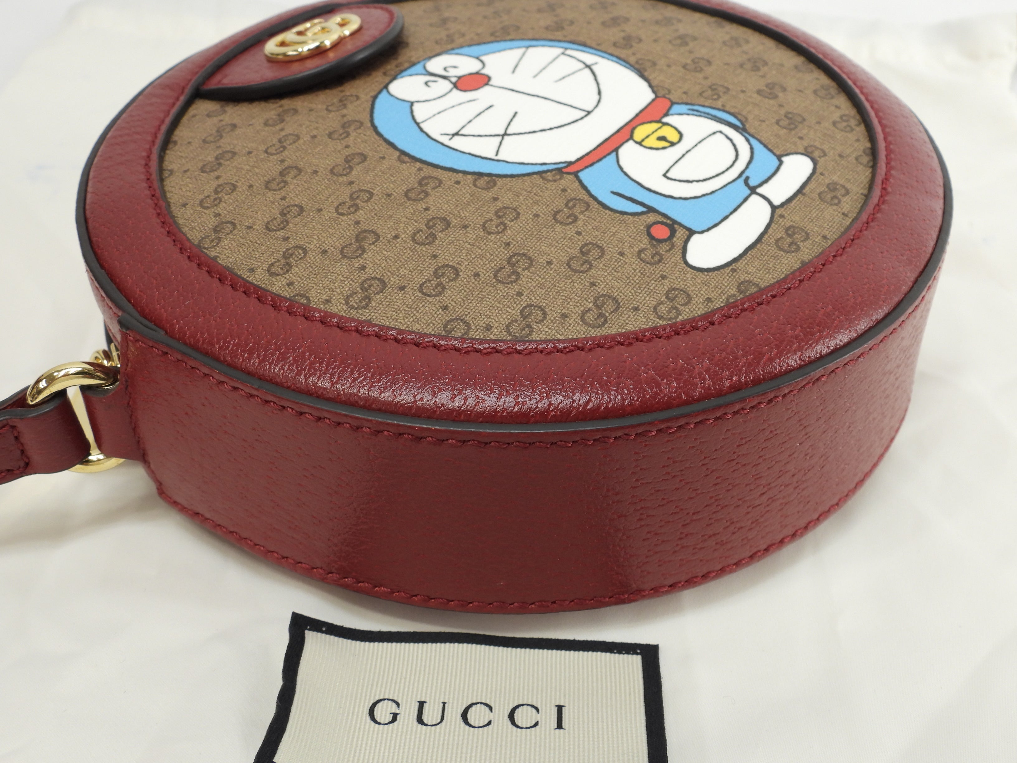 Gucci Pochette Doraemon Micro GG Marrone Rosso Borsa a tracolla come nuova @ 5