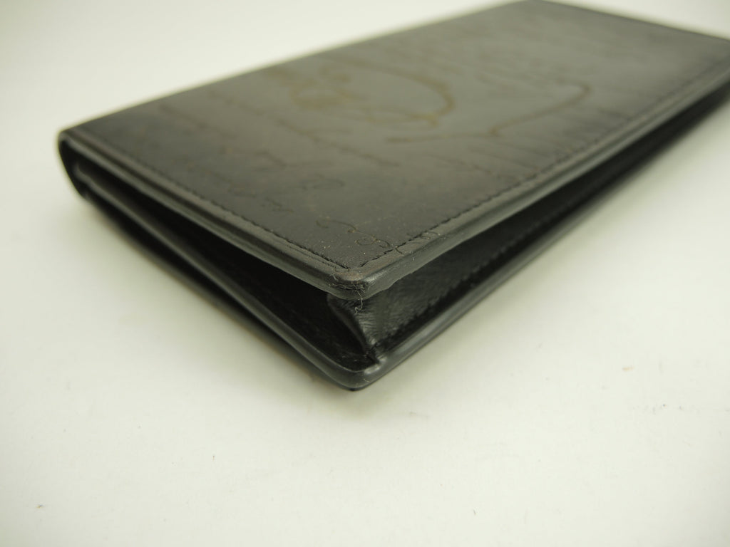 Berluti Portafoglio Lungo Santal Calligrafia Nera Bifold Ottime Condizioni@E0212P