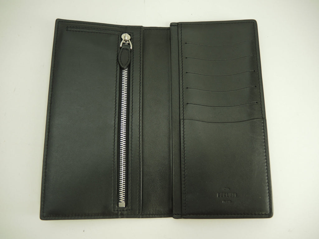Berluti Portafoglio Lungo Santal Calligrafia Nera Bifold Ottime Condizioni@E0212P