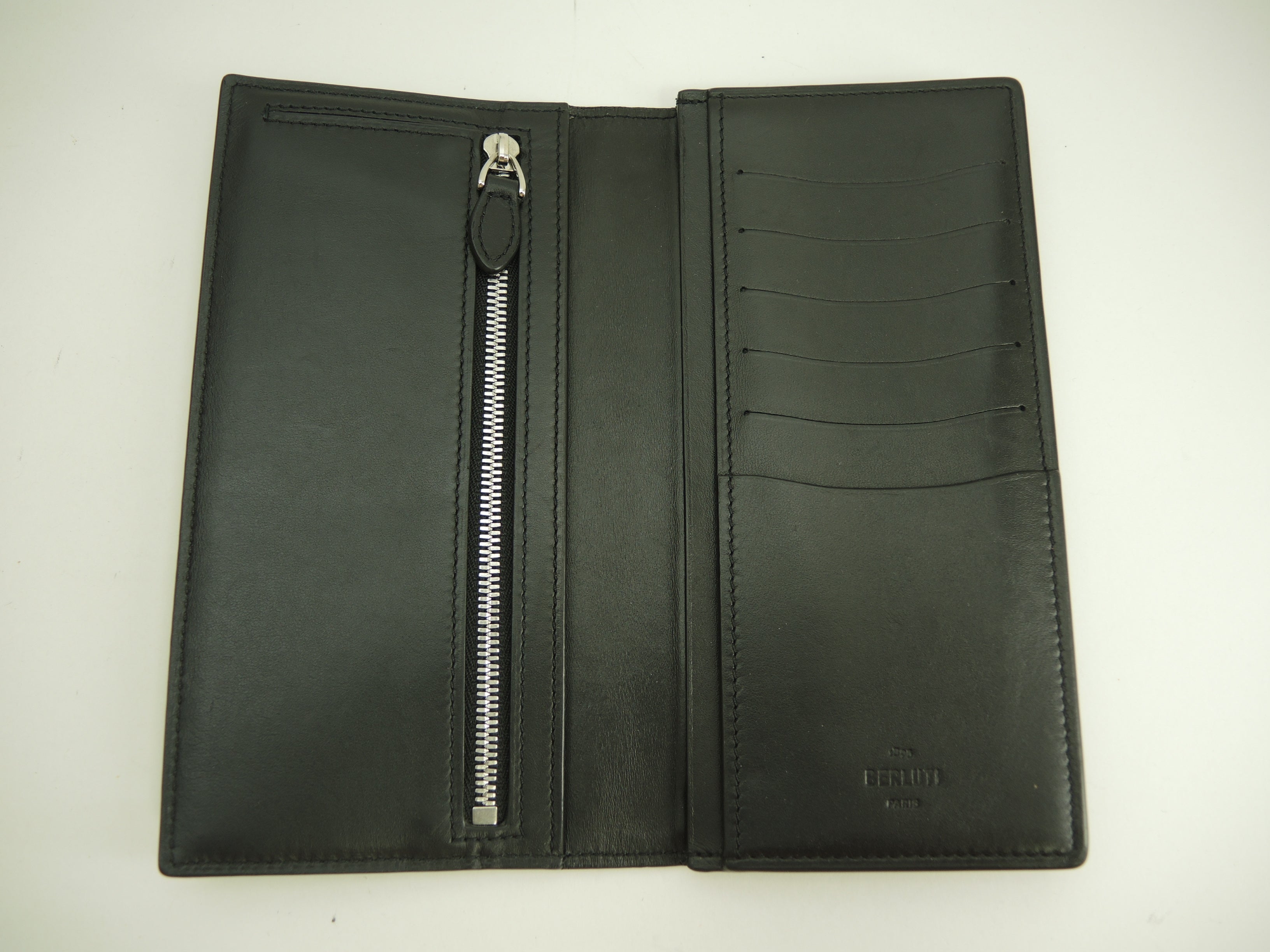 Berluti Portafoglio Lungo Santal Calligrafia Nera Bifold Ottime Condizioni@E0212P