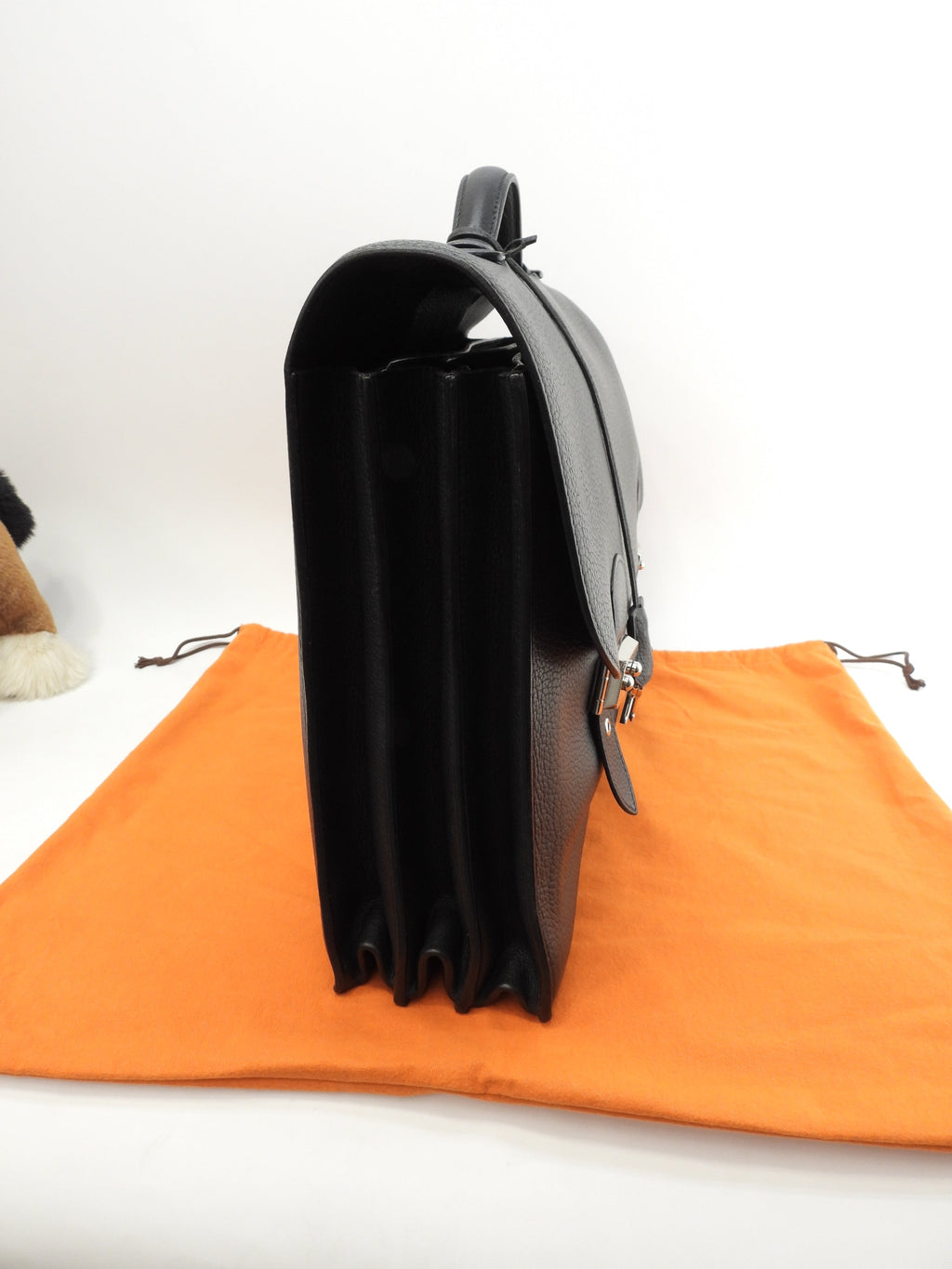 Hermès Sac à Dépêches 41 Fjörd Nero Borsa Portadocumenti Uomo Ferramenta Doppia @□O
