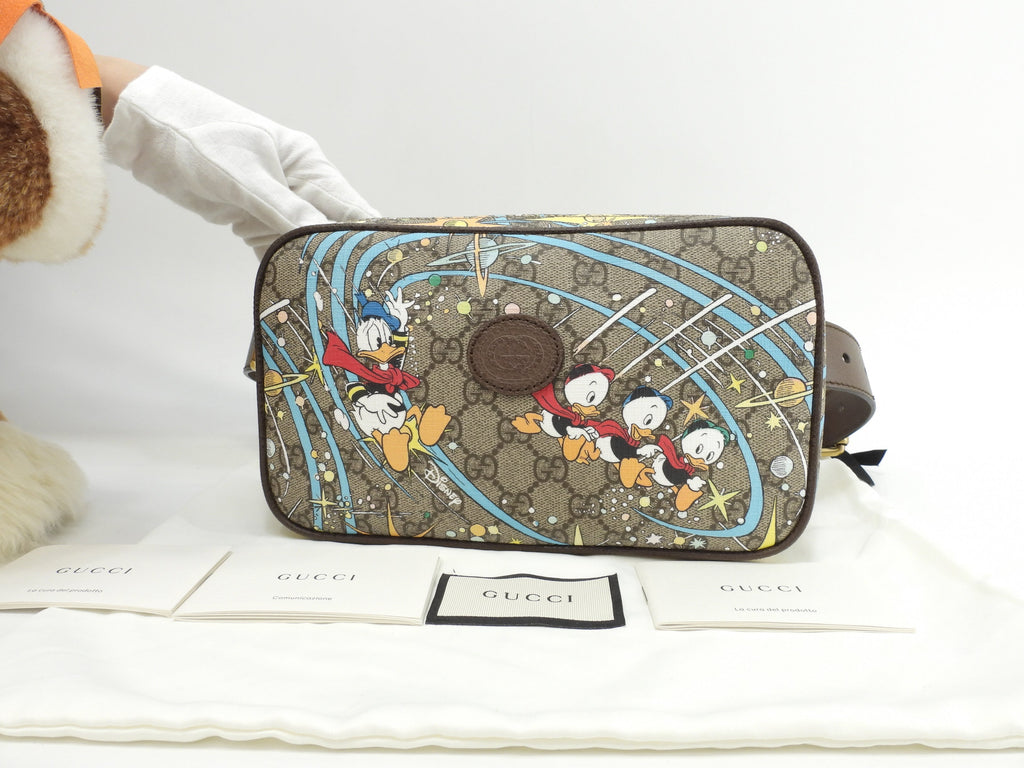 Gucci Marsupio Paperino Old GG Edizione Limitata Disney Collaboration Cintura Inutilizzato@ 2