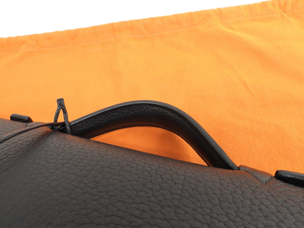 Hermès Sac à Dépêches 41 Fjörd Nero Borsa Portadocumenti Uomo Ferramenta Doppia @□O