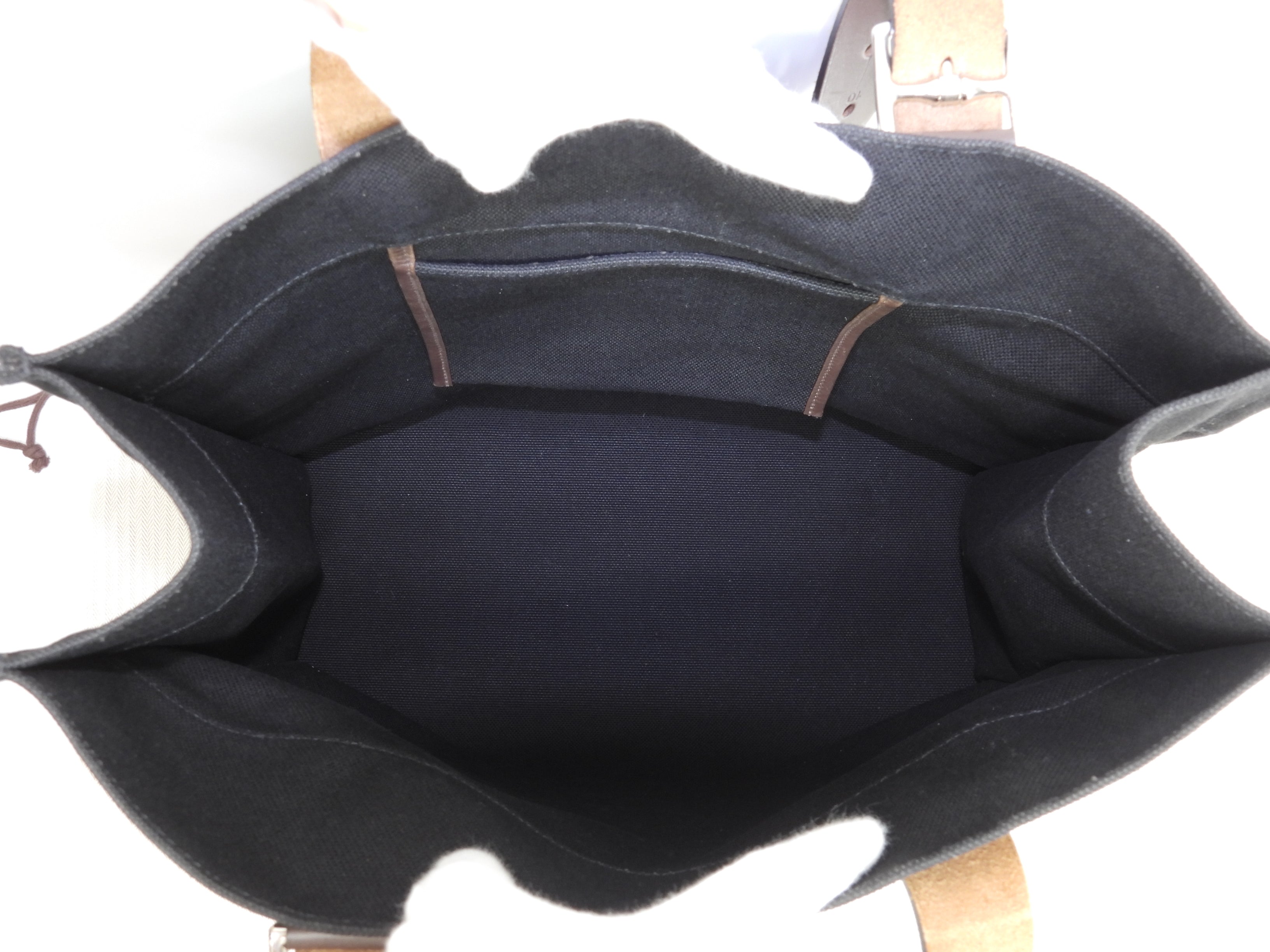 エルメス トートバッグ エトリビエール トアル黒茶革 メンズ ショルダーバッグ@□Q