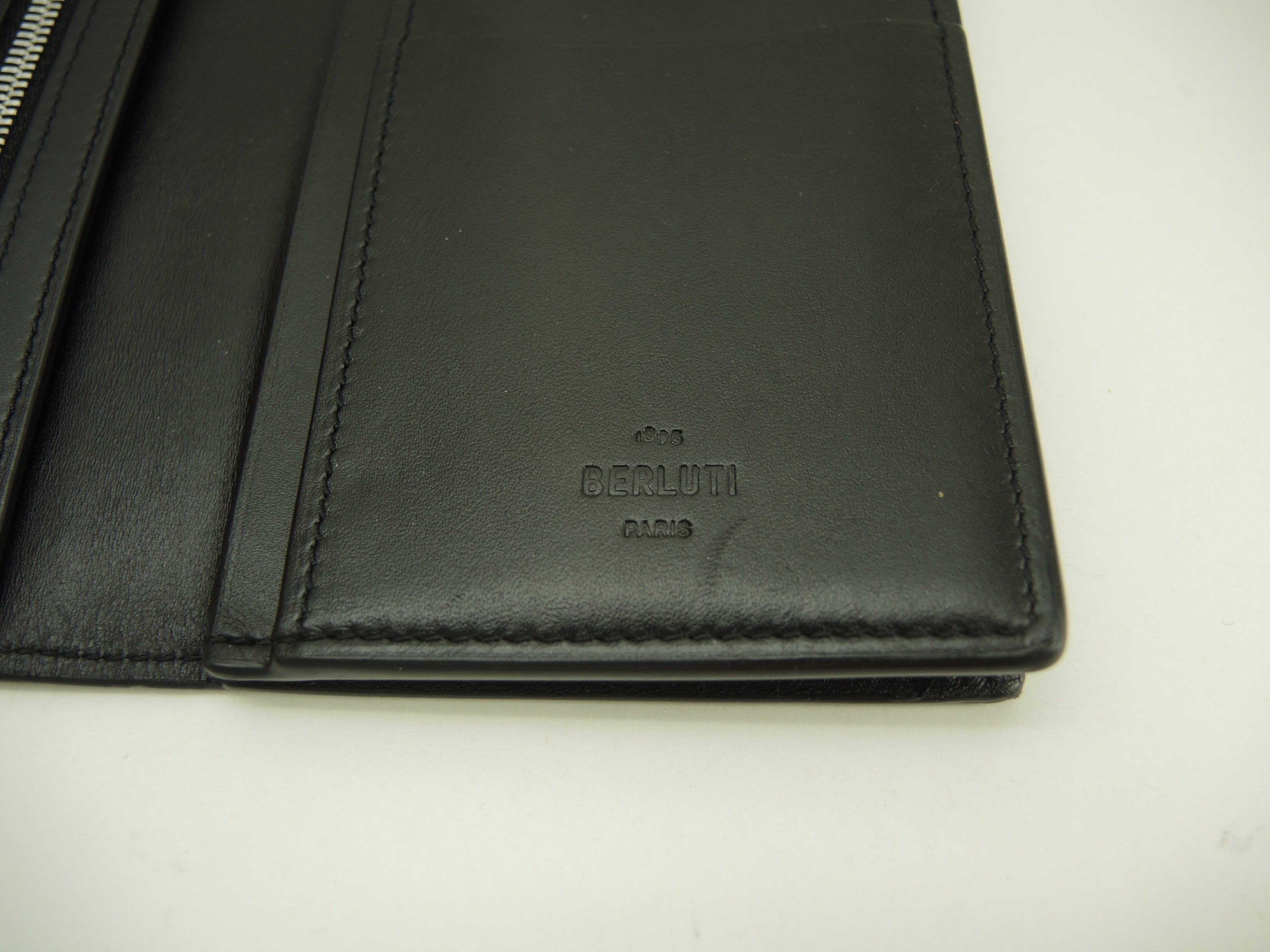 Berluti Portafoglio Lungo Santal Calligrafia Nera Bifold Ottime Condizioni@E0212P