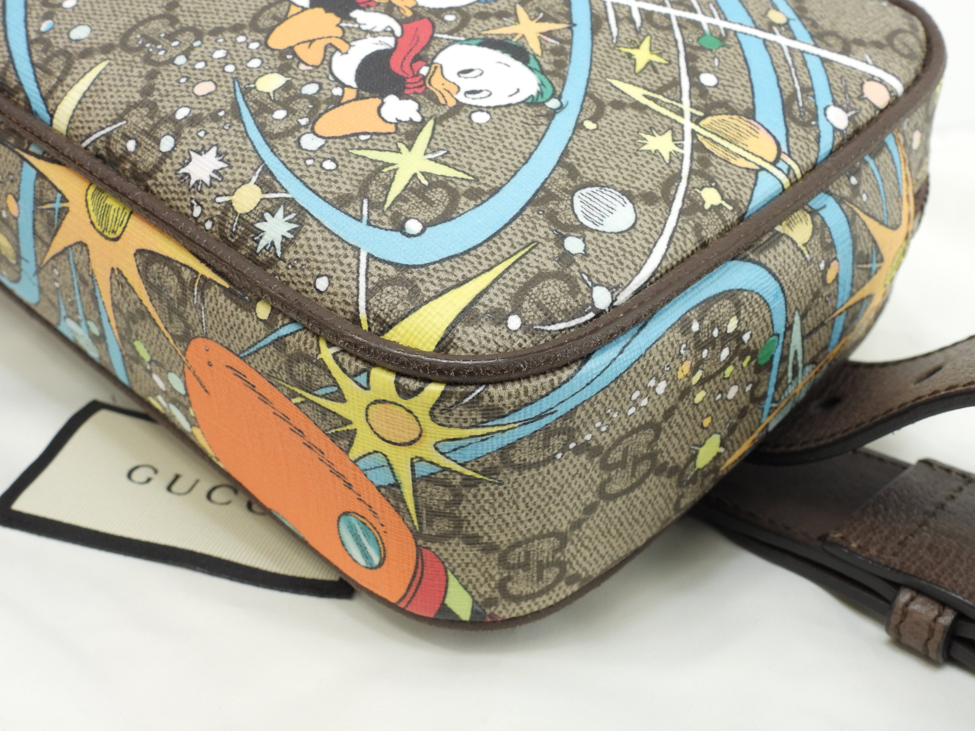 Gucci Marsupio Paperino Old GG Edizione Limitata Disney Collaboration Cintura Inutilizzato@ 2