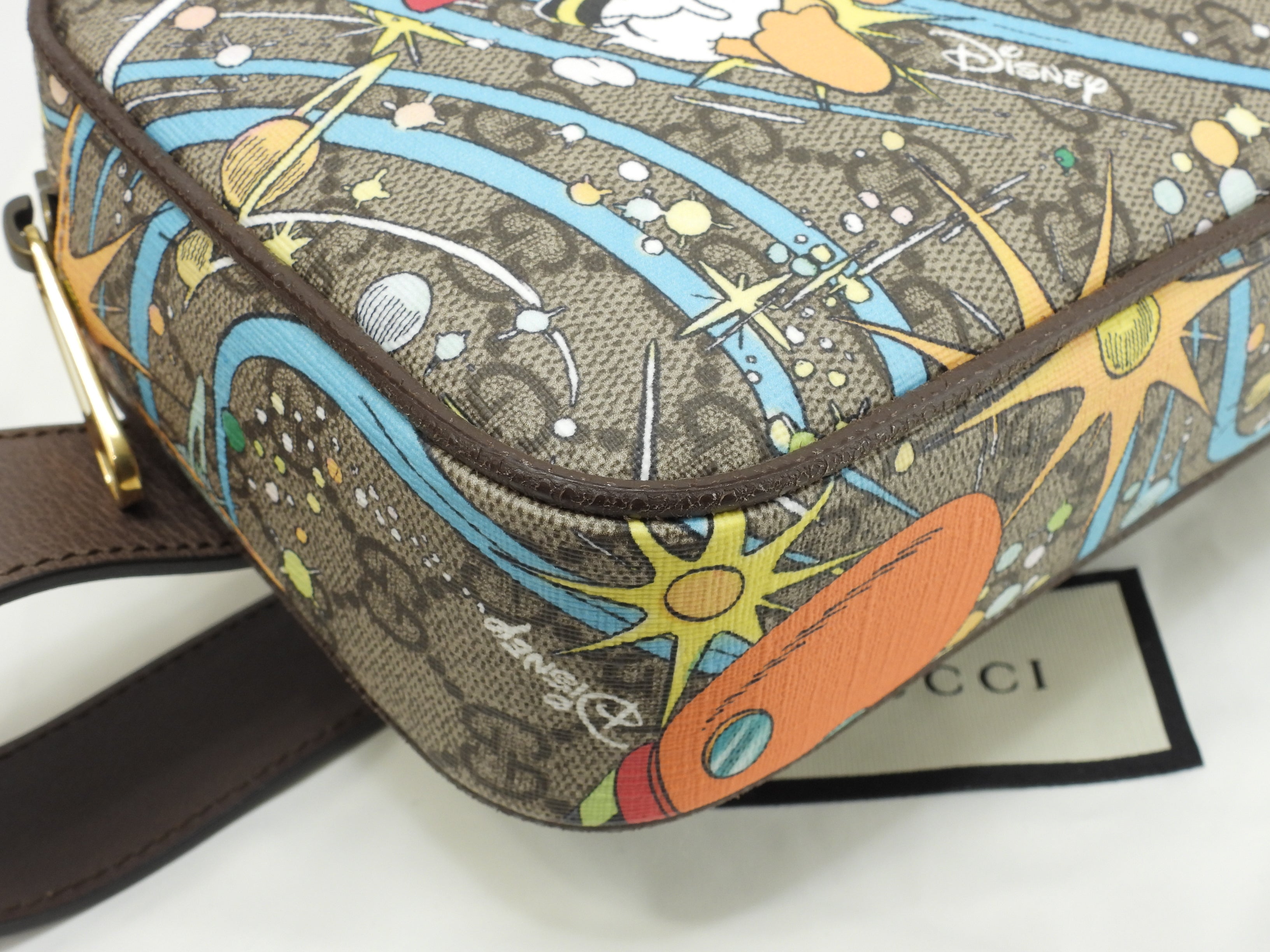 Gucci Marsupio Paperino Old GG Edizione Limitata Disney Collaboration Cintura Inutilizzato@ 2