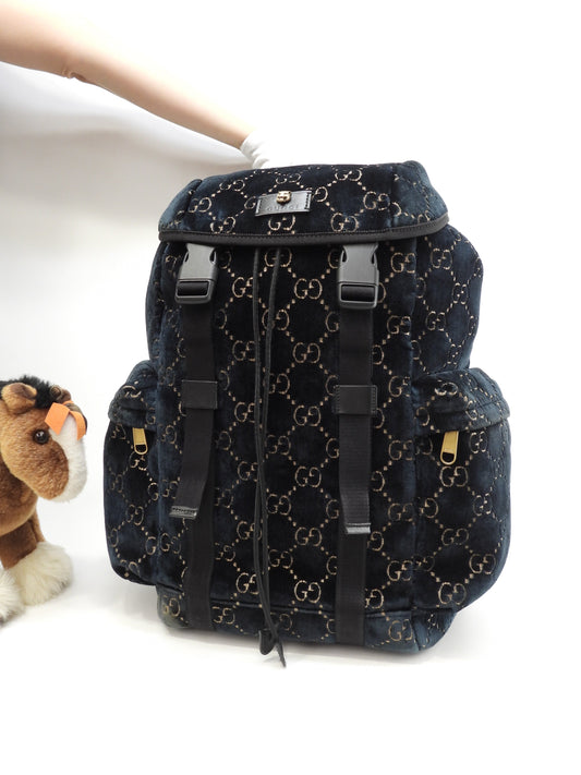 Zaino Gucci grande tigre velluto blu borsa zaino@ 7