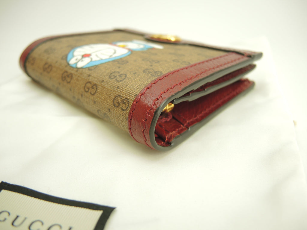 Gucci Portafoglio 2 Ante Doraemon Micro GG Marrone Melanzana Compact Wallet @ 4