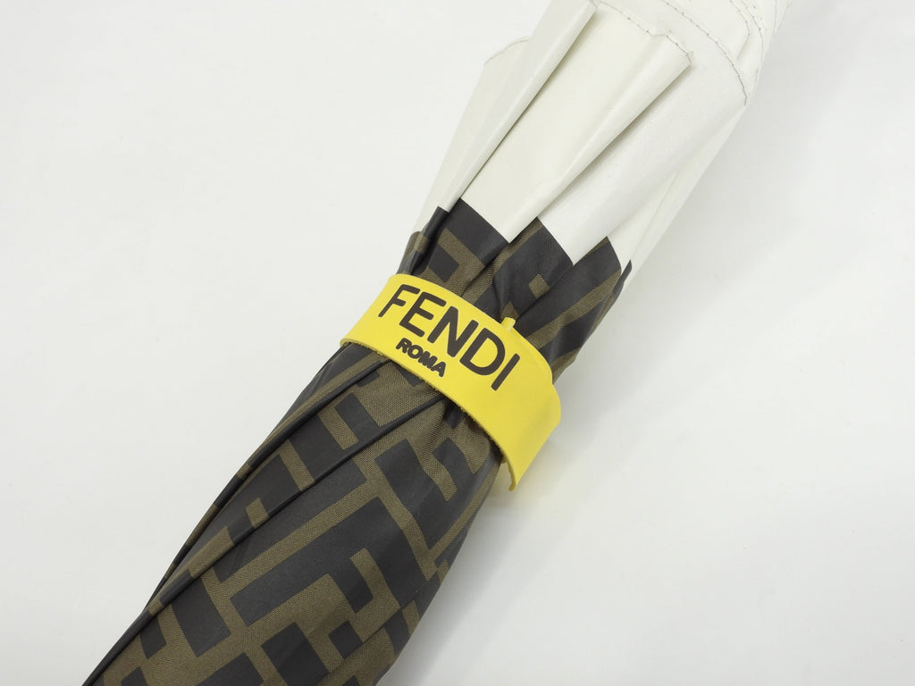 Fendi Ombrello FF Verde Nero Bianco Grande Parasole Ottime condizioni@ 8