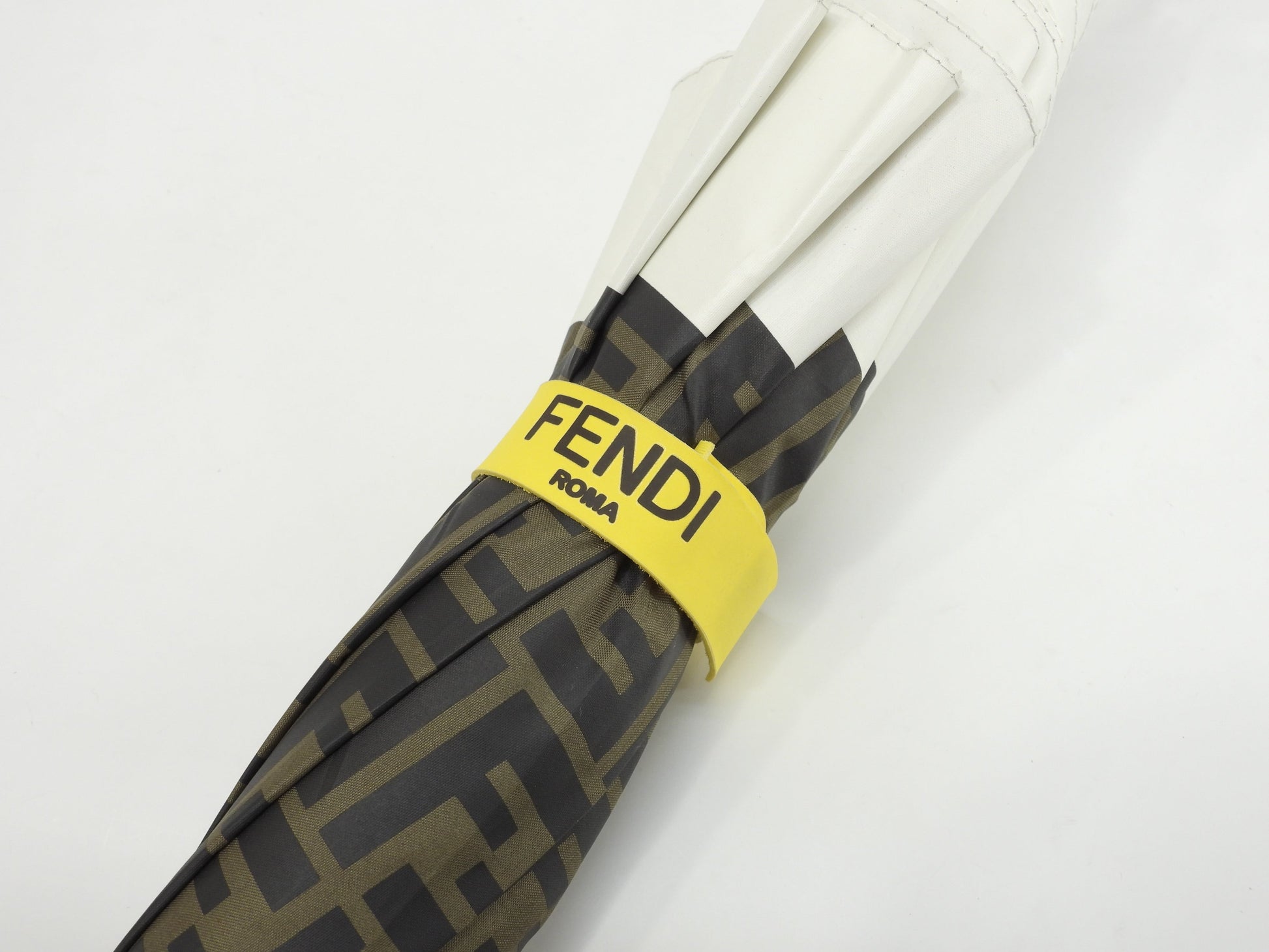 Fendi Ombrello FF Verde Nero Bianco Grande Parasole Ottime condizioni@ 8