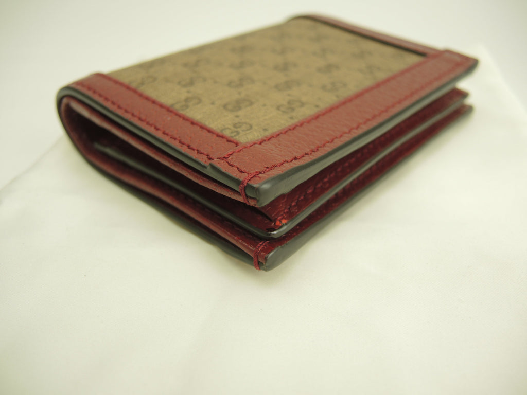 Gucci Portafoglio 2 Ante Doraemon Micro GG Marrone Melanzana Compact Wallet @ 4
