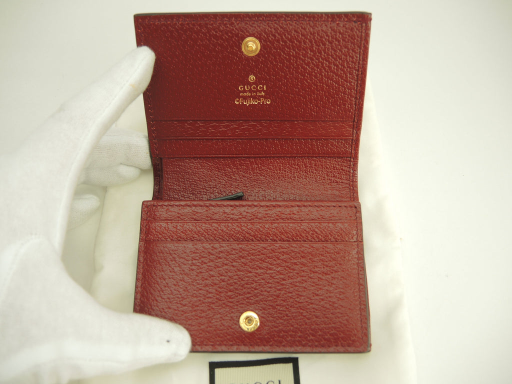 Gucci Portafoglio 2 Ante Doraemon Micro GG Marrone Melanzana Compact Wallet @ 4