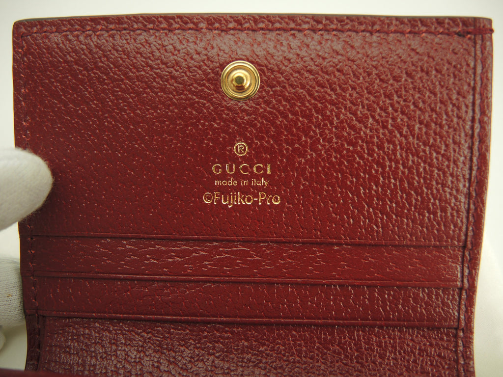 Gucci Portafoglio 2 Ante Doraemon Micro GG Marrone Melanzana Compact Wallet @ 4